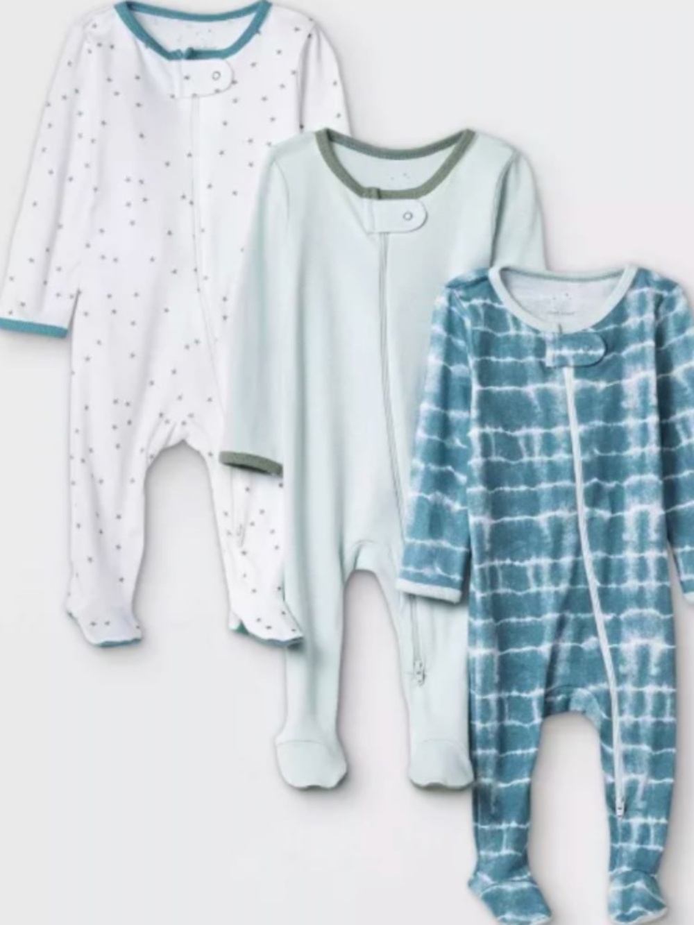 Cloud Island Blue Tie-Dye Footed One-Piece